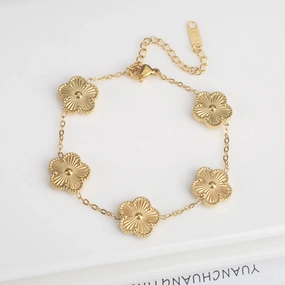 Hot Sale Stainless Steel Adjustable Clover Bracelet for Women