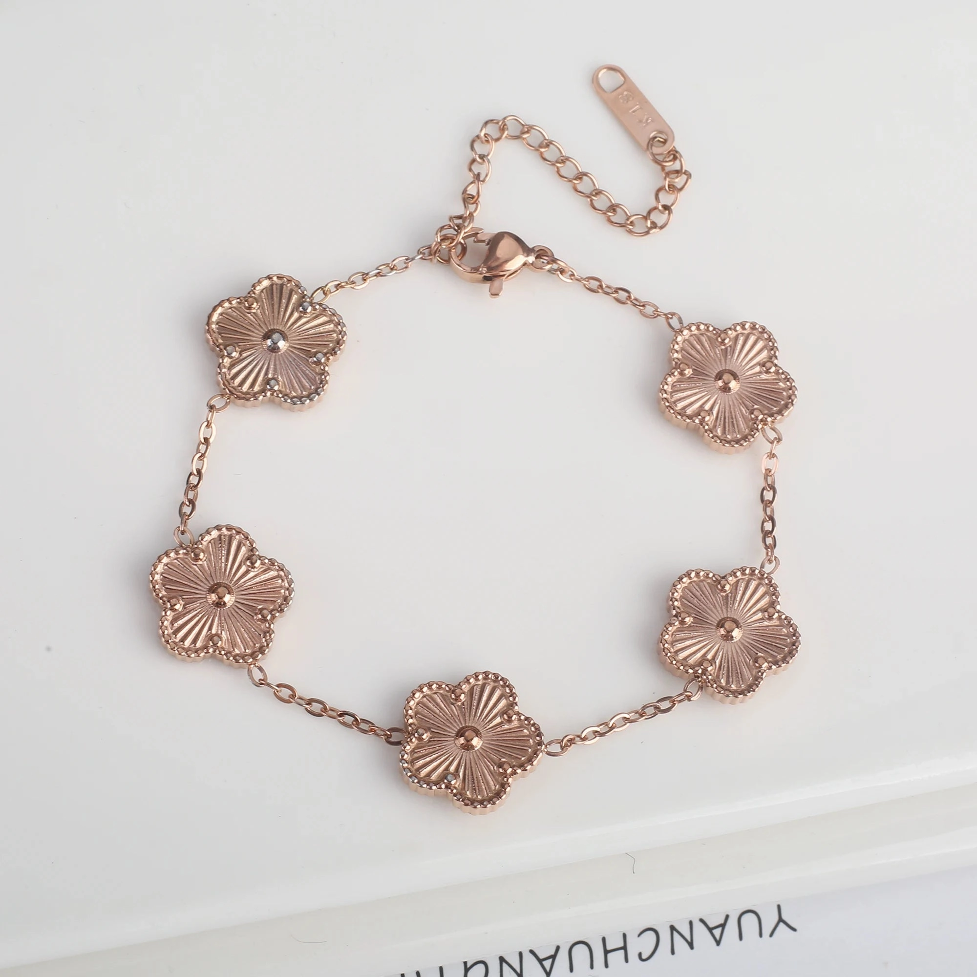 Hot Sale Stainless Steel Adjustable Clover Bracelet for Women