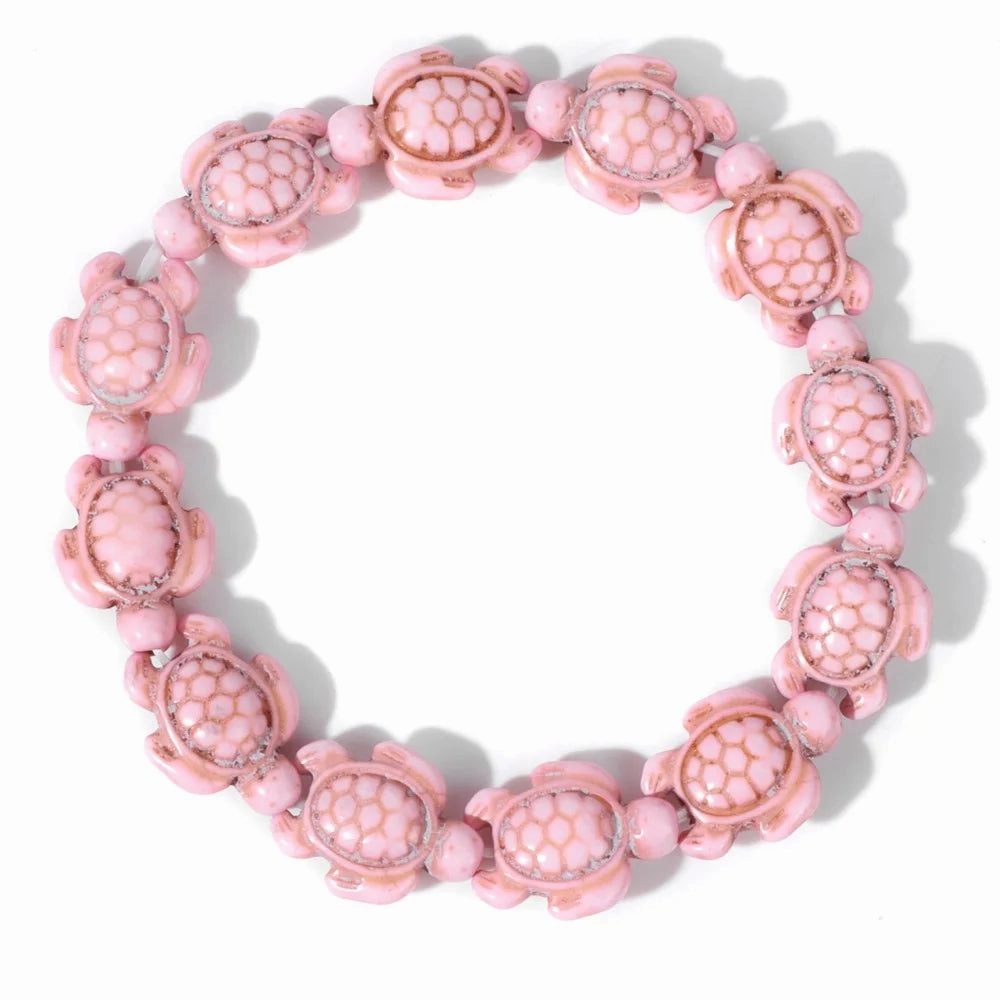 Hot Selling Sea Turtles Beads Bracelet Turquoise Skull Stretch Jewelry