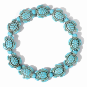 Hot Selling Sea Turtles Beads Bracelet Turquoise Skull Stretch Jewelry