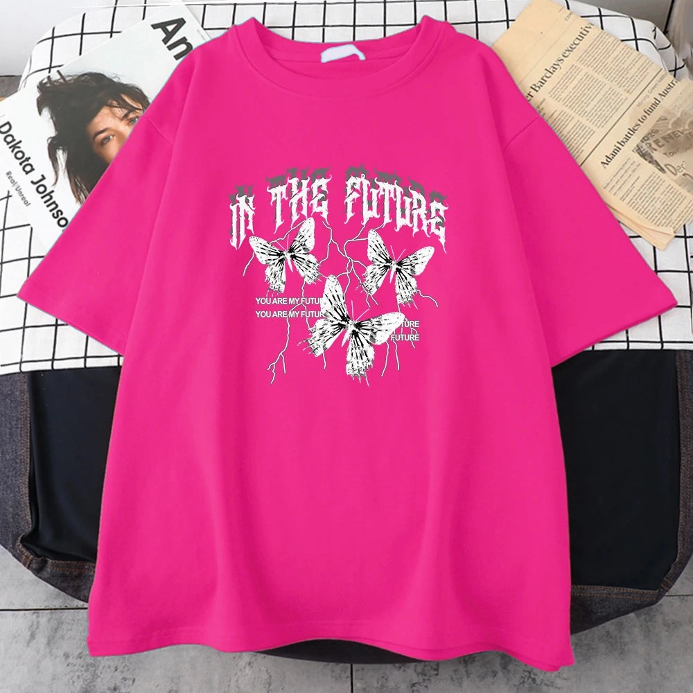 In The Future Dark Black Butterfly Creative Design T-Shirt