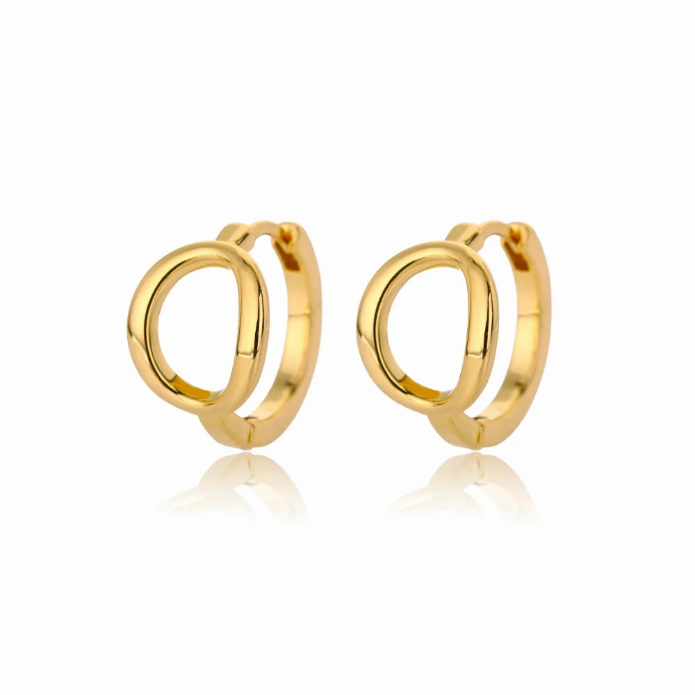 Initial Letter Stud Earrings For Women Stainless Steel A-Z Jewelry