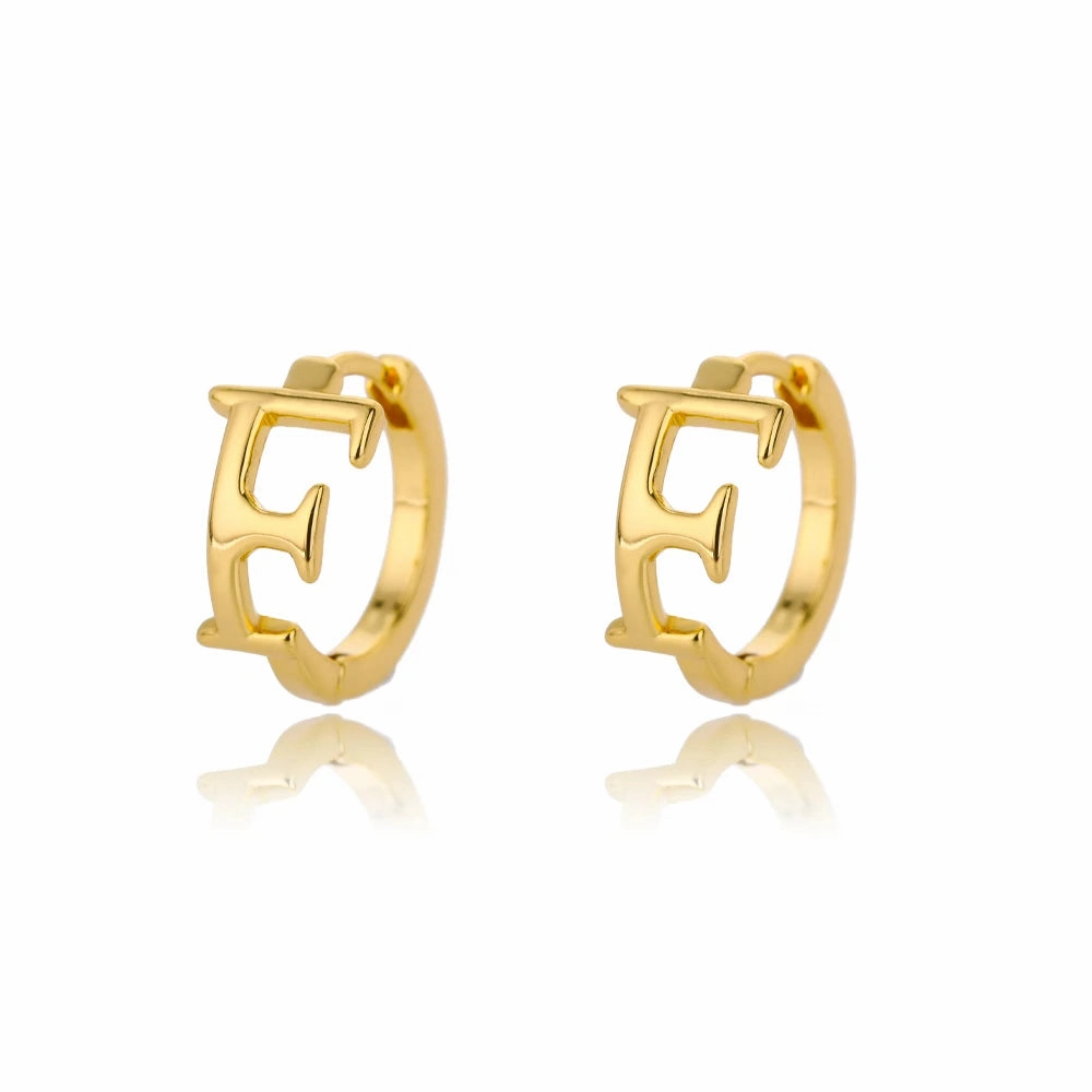 Initial Letter Stud Earrings For Women Stainless Steel A-Z Jewelry