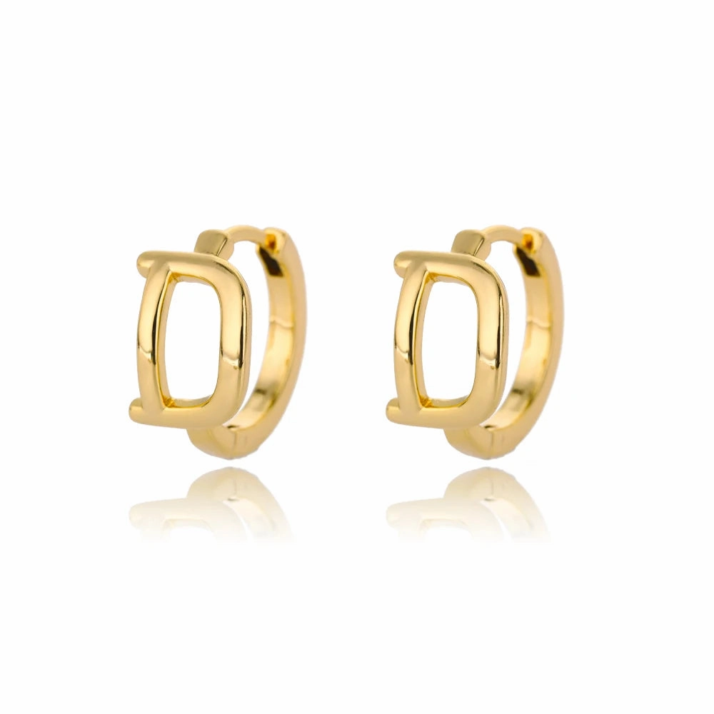 Initial Letter Stud Earrings For Women Stainless Steel A-Z Jewelry