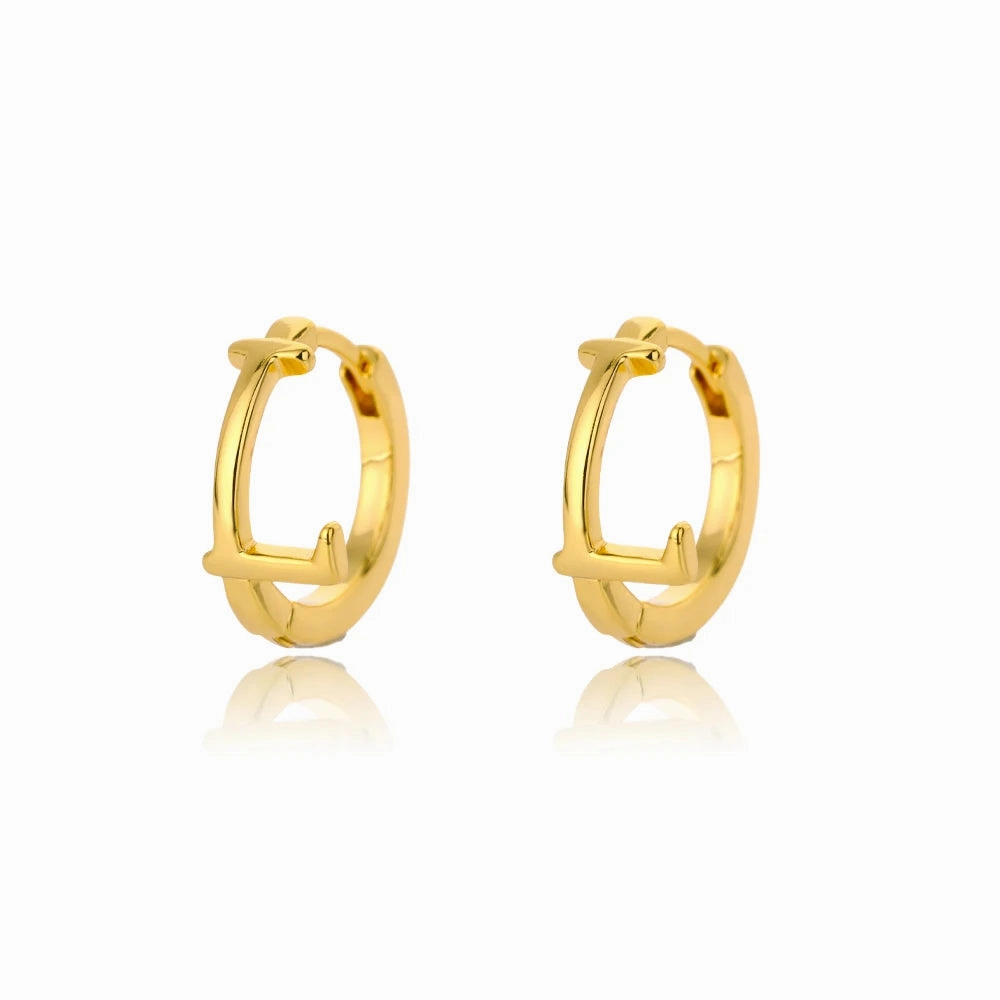Initial Letter Stud Earrings For Women Stainless Steel A-Z Jewelry