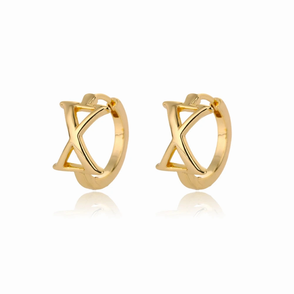 Initial Letter Stud Earrings For Women Stainless Steel A-Z Jewelry