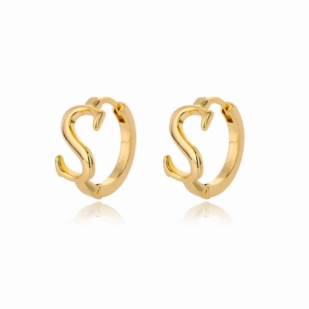 Initial Letter Stud Earrings For Women Stainless Steel A-Z Jewelry