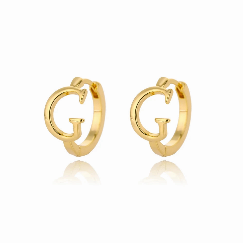Initial Letter Stud Earrings For Women Stainless Steel A-Z Jewelry