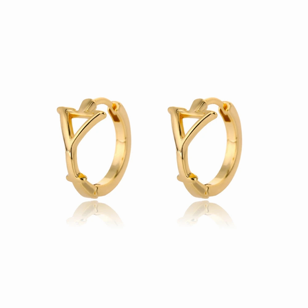 Initial Letter Stud Earrings For Women Stainless Steel A-Z Jewelry