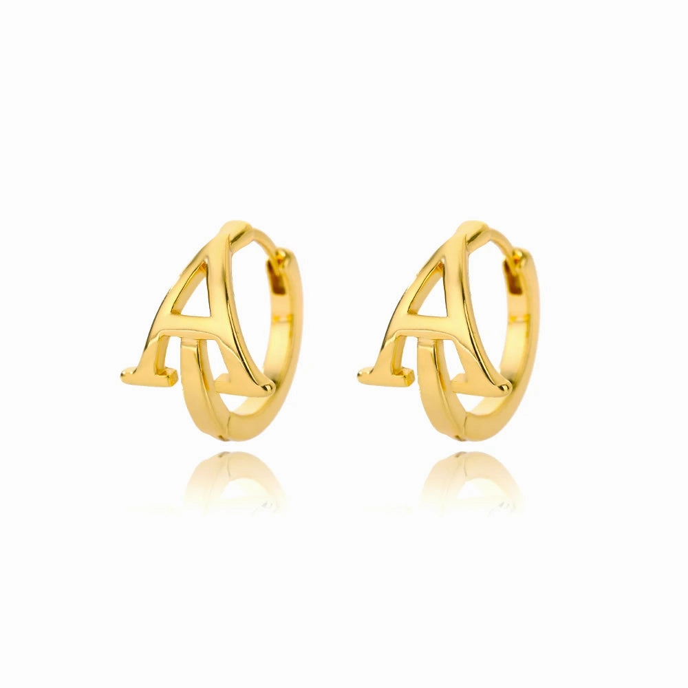 Initial Letter Stud Earrings For Women Stainless Steel A-Z Jewelry