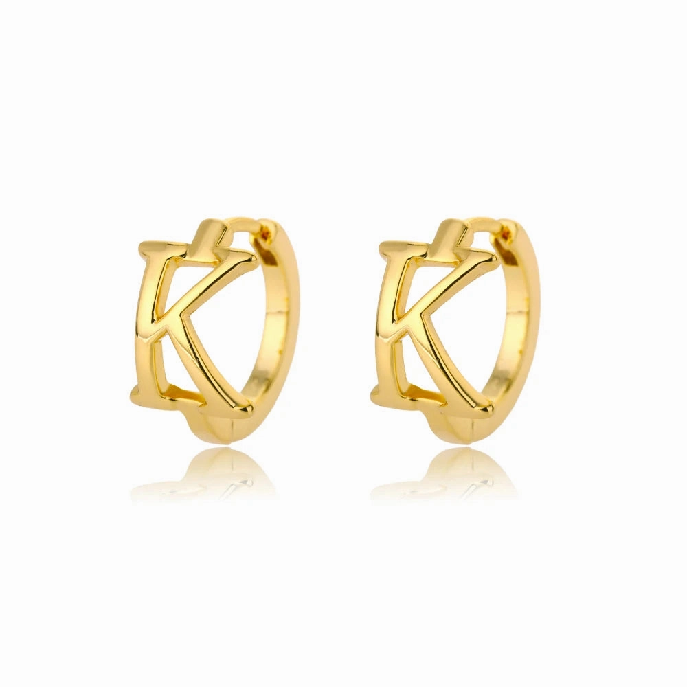 Initial Letter Stud Earrings For Women Stainless Steel A-Z Jewelry