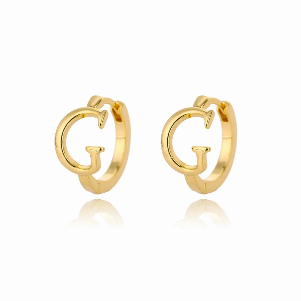 Initial Letter Stud Earrings For Women Stainless Steel A-Z Jewelry