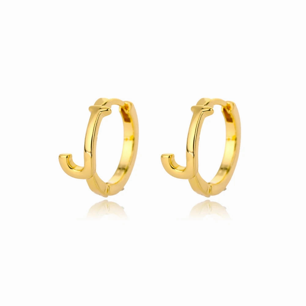 Initial Letter Stud Earrings For Women Stainless Steel A-Z Jewelry