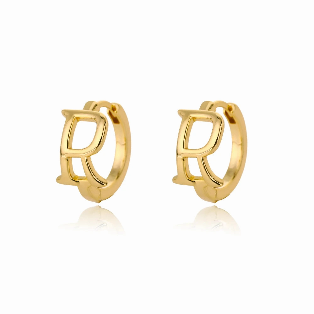Initial Letter Stud Earrings For Women Stainless Steel A-Z Jewelry