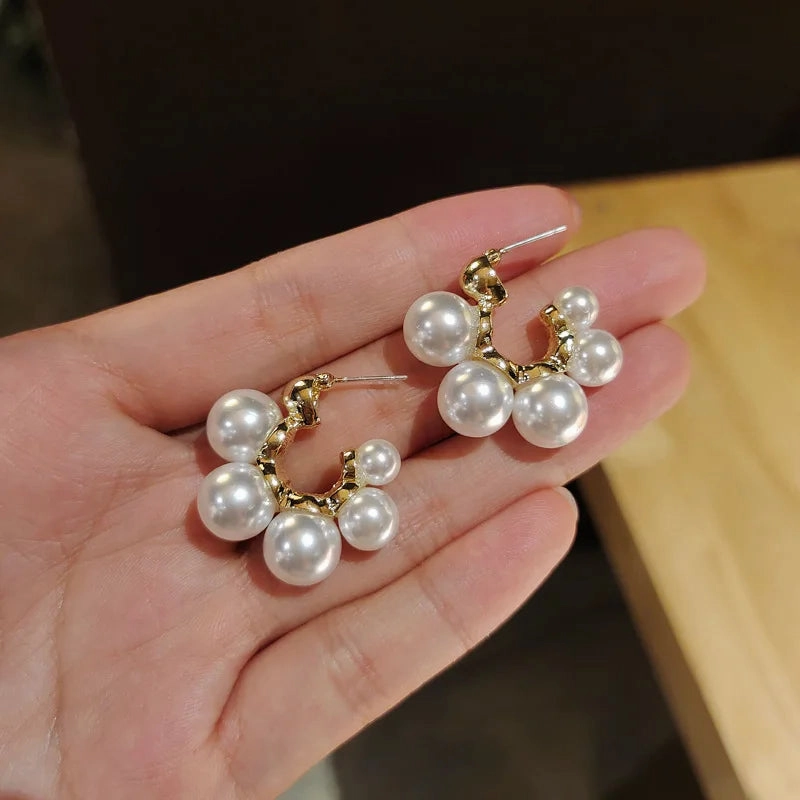 Inlaid Zircon Gold Colour Flower Earrings Unique Design Fashion Jewelry