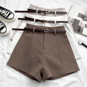 ITOOLIN Casual Women's A-line High Waist Shorts Chic Style