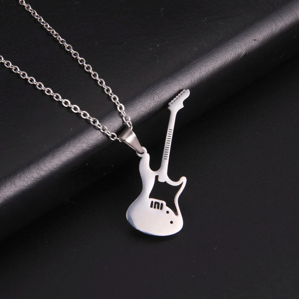 Jeshayuan Personality Guitar Pendant Necklace For Women Girls