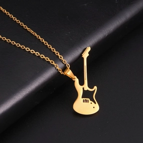 Jeshayuan Personality Guitar Pendant Necklace For Women Girls