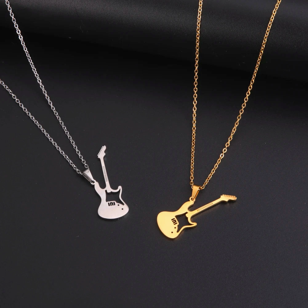 Jeshayuan Personality Guitar Pendant Necklace For Women Girls