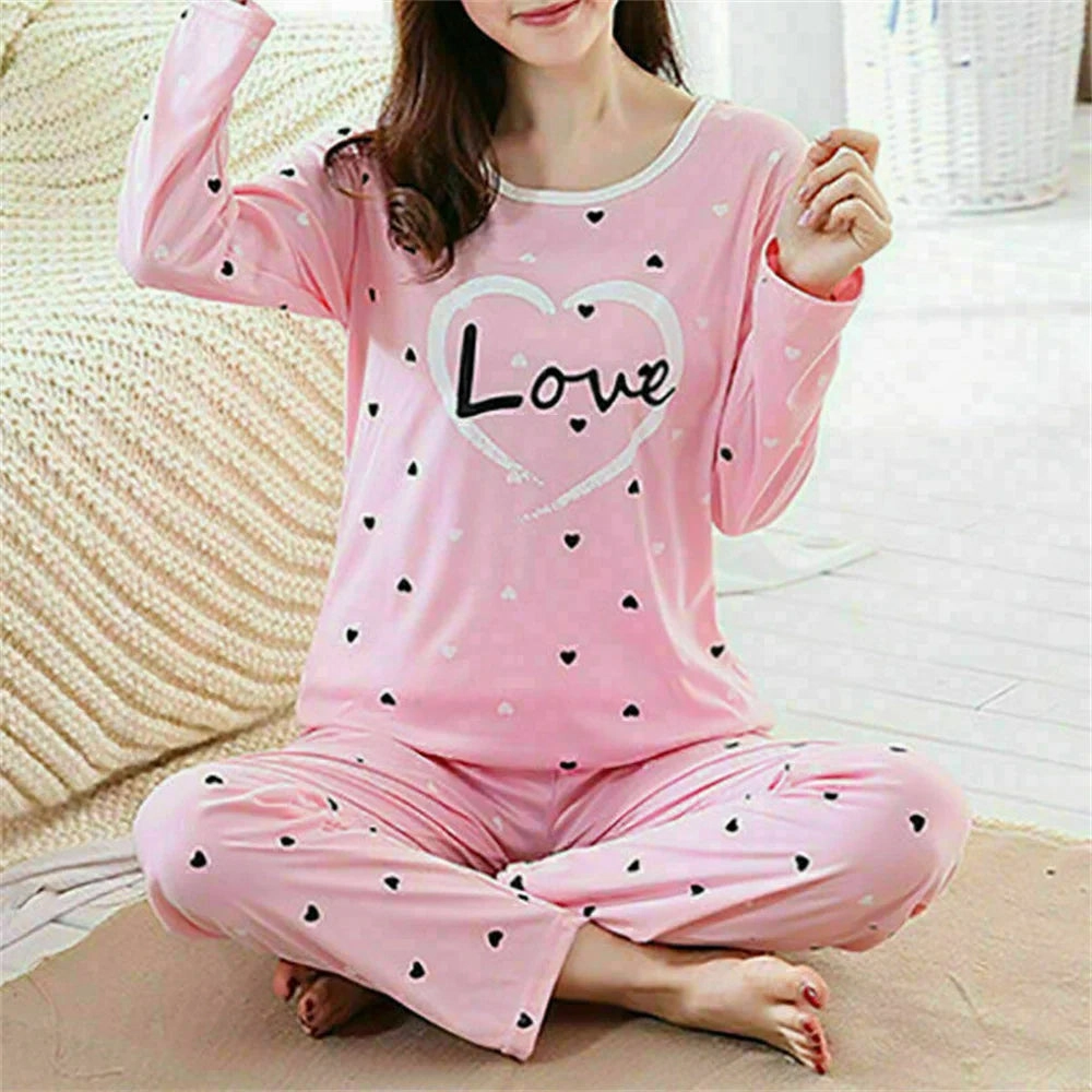 Kawaii Cartoon Ladies Pyjamas Set for Cozy Nightwear