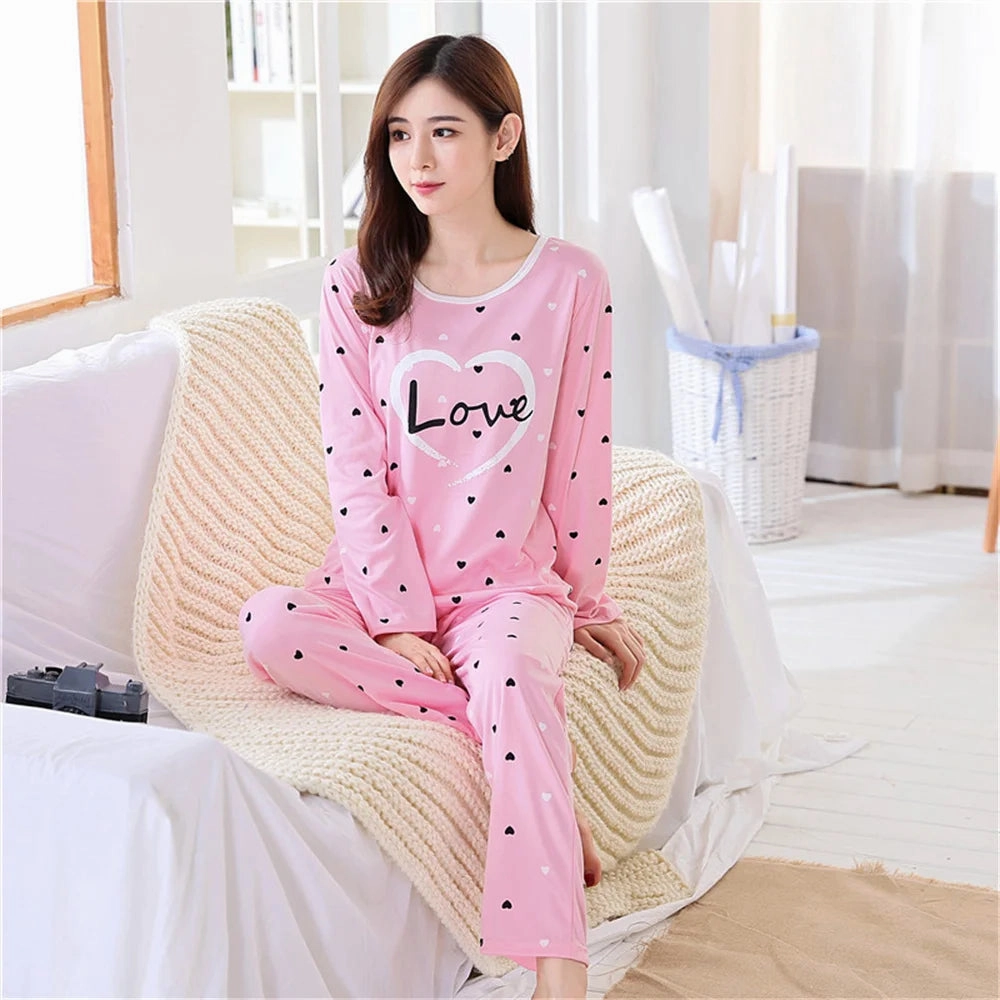 Kawaii Cartoon Ladies Pyjamas Set for Cozy Nightwear