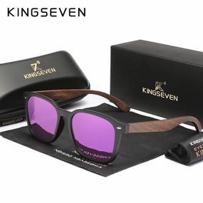 KINGSEVEN Wooden Sunglasses Polarized UV400 Cat Eye Frames
