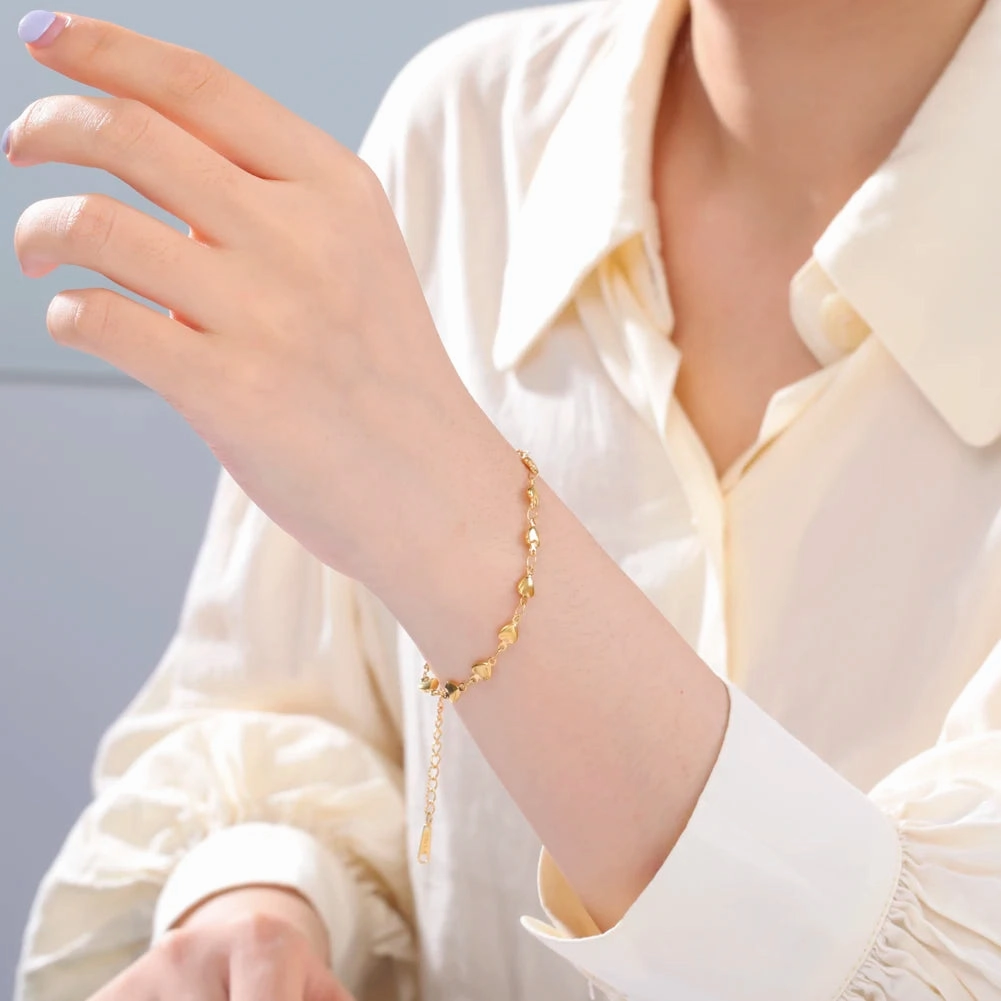Kkjoy Fashion Stainless Steel Silver Color Bracelets Cuff Love Chains Bangle Jewelry Gifts