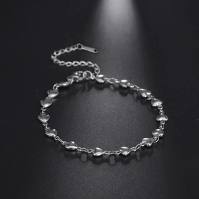 Kkjoy Fashion Stainless Steel Silver Color Bracelets Cuff Love Chains Bangle Jewelry Gifts