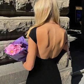 Korean Solid Sexy Backless Maxi Dress Women Elegant Slim Fit