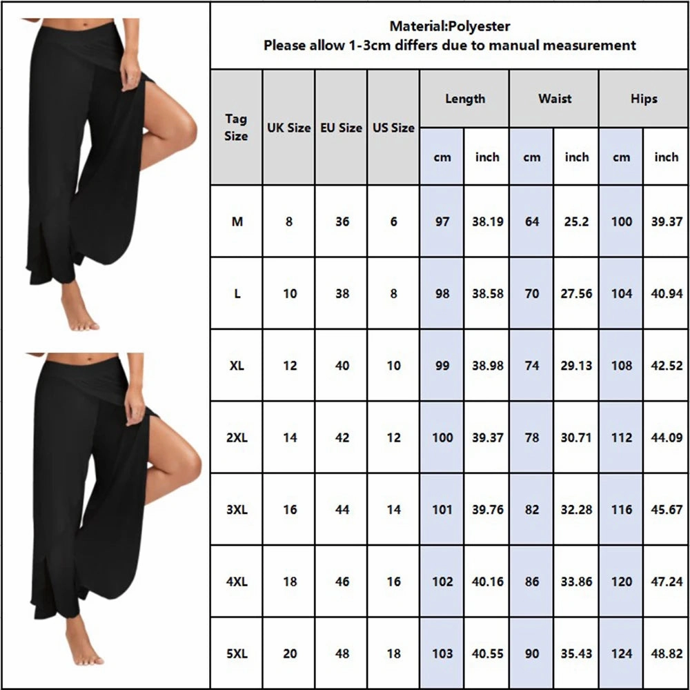 L-5XL Plus Size Loose Wide Leg Trousers for Women??s Casual Style