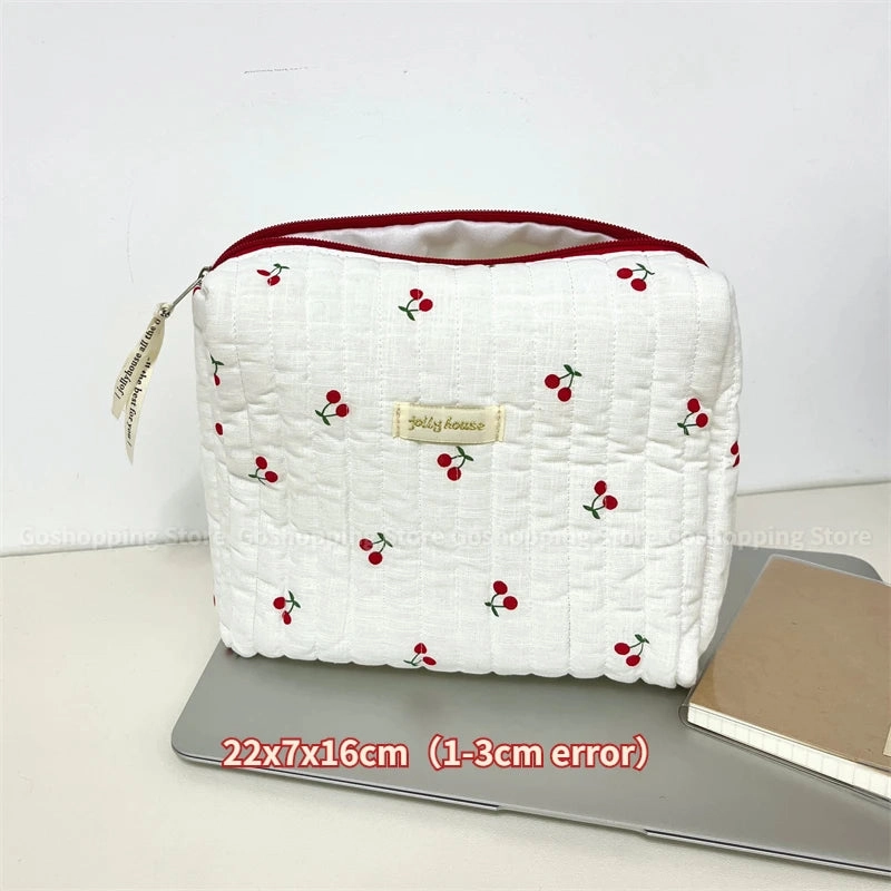 Large Capacity Women's Cosmetic Bag with Zipper for Travel