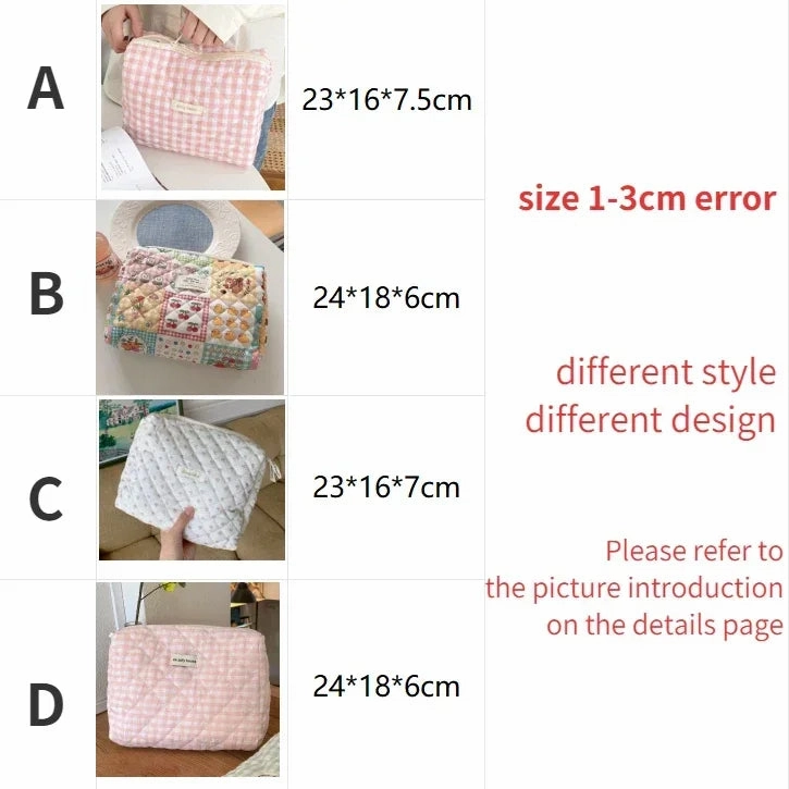 Large Capacity Women's Cosmetic Bag with Zipper for Travel