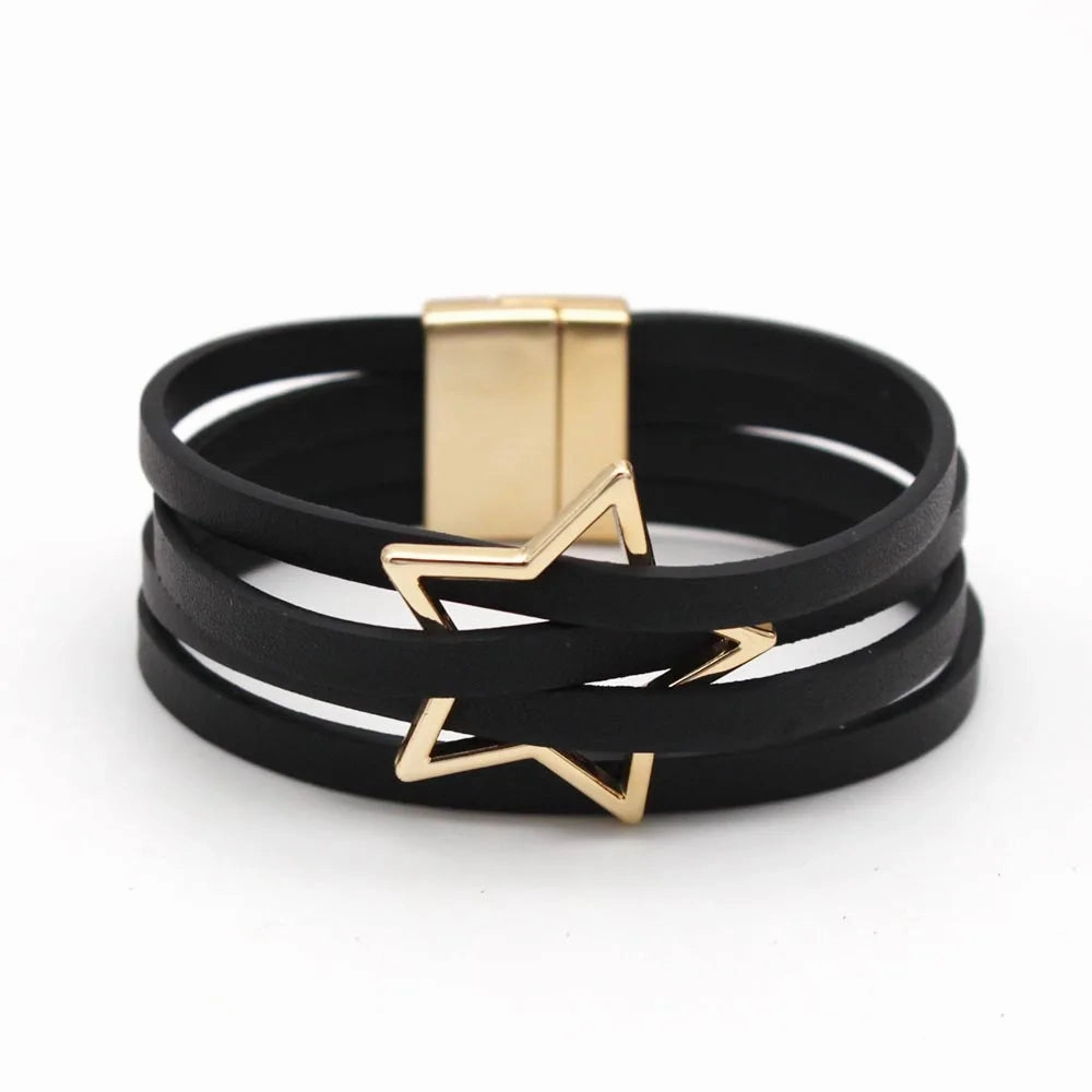 Leather Bracelets For Women Fashion Multilayer Wrap Jewelry
