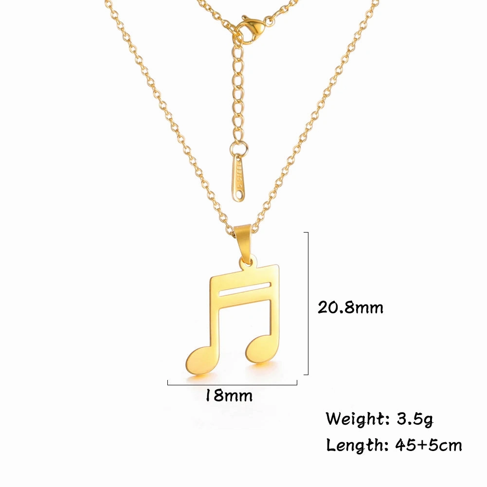 Lemegeton Stainless Steel Music Necklace Pendant for Women