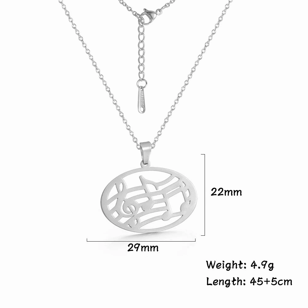 Lemegeton Stainless Steel Music Necklace Pendant for Women