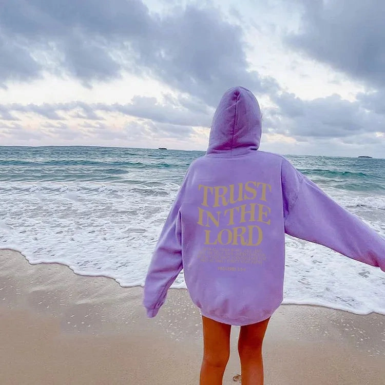 Love Like Jesus Letter Print Hoodie for Women Casual Warm Oversize Sweatshirt