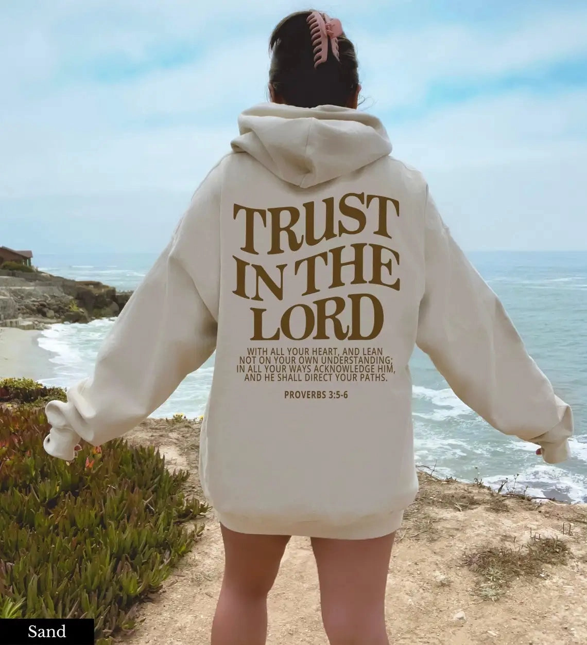 Love Like Jesus Letter Print Hoodie for Women Casual Warm Oversize Sweatshirt