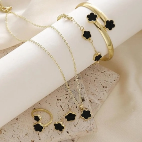 Lucky Five-Petal Flower Clover Jewelry Set For Women