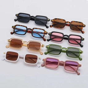 Luxurious Rectangle Sunglasses Women Oval Vintage Shades