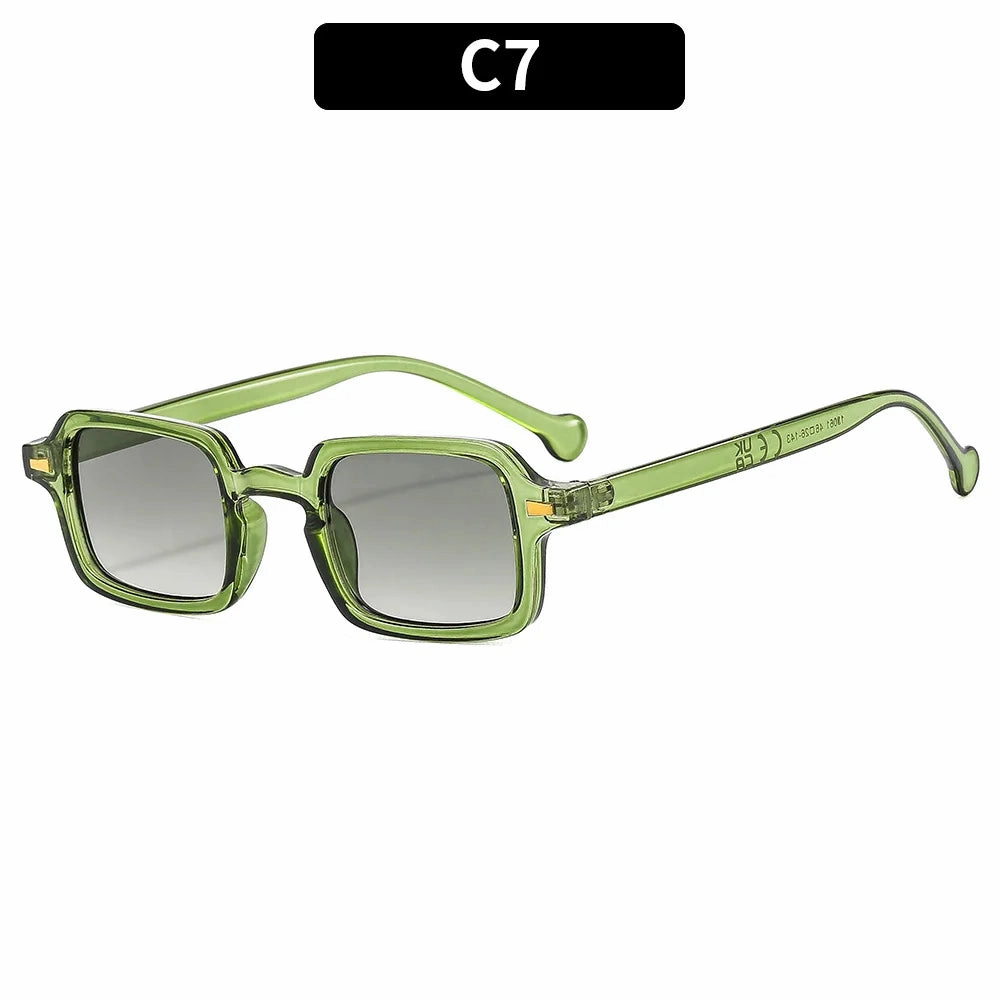 Luxurious Rectangle Sunglasses Women Oval Vintage Shades