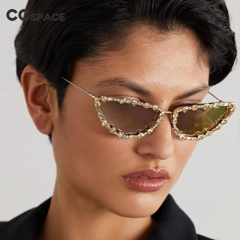 Luxury Diamond Cat Eye Sunglasses Women Vintage Shades