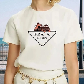 Luxury Dragon and Tiger Pattern Print Short Sleeve Crew Neck T Shirt for Women Summer Y2K Fashion Casual Tee