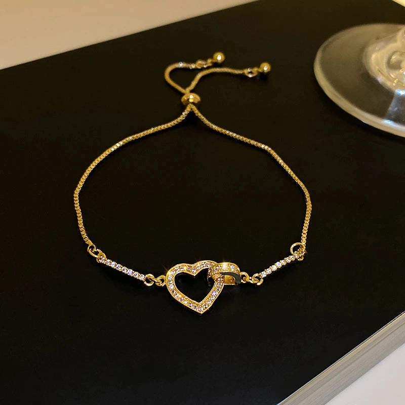 Luxury Elegant Gold Zircon Bracelets for Women Adjustable