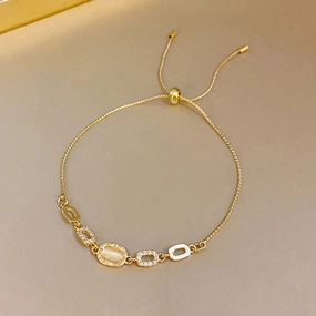 Luxury Elegant Gold Zircon Bracelets for Women Adjustable