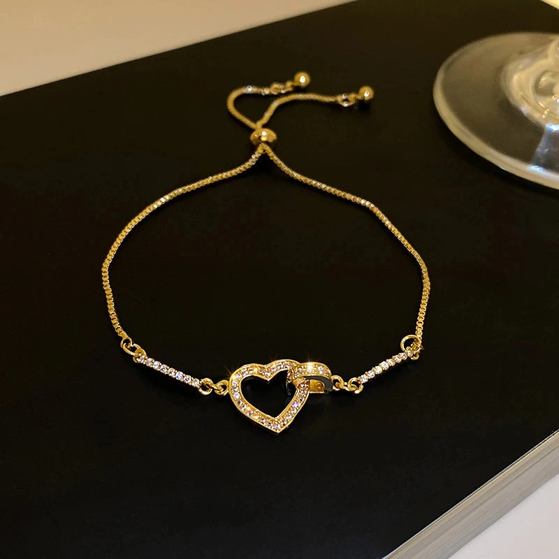 Luxury Elegant Gold Zircon Bracelets for Women Adjustable