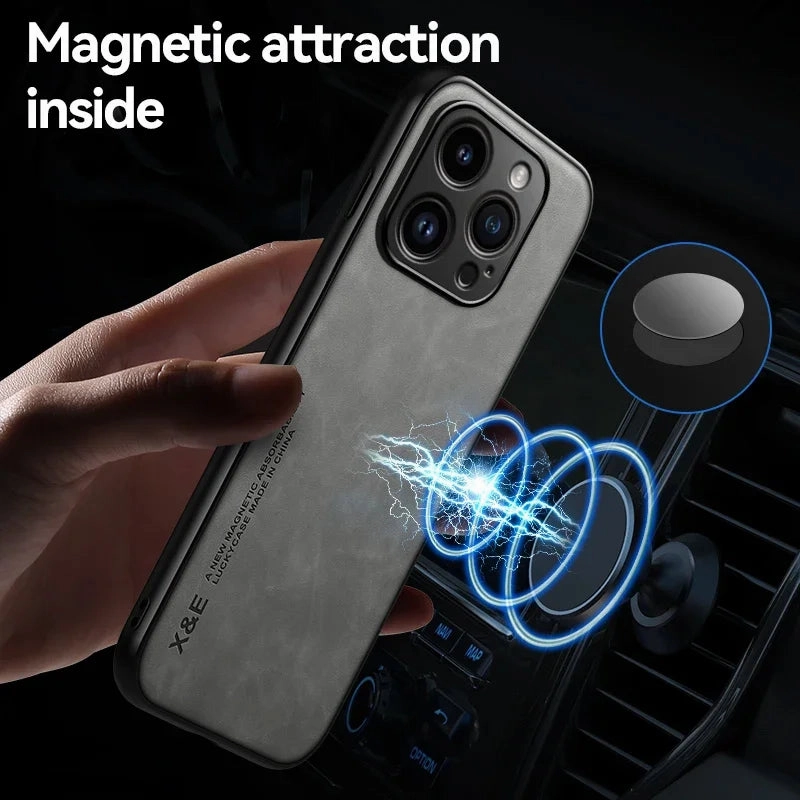 Luxury Protective Case For iPhone 15 14 13 12 11 Pro Max Plus 12 13 Mini 8 7 SE X XS XR With Car Holder Coque Fundas