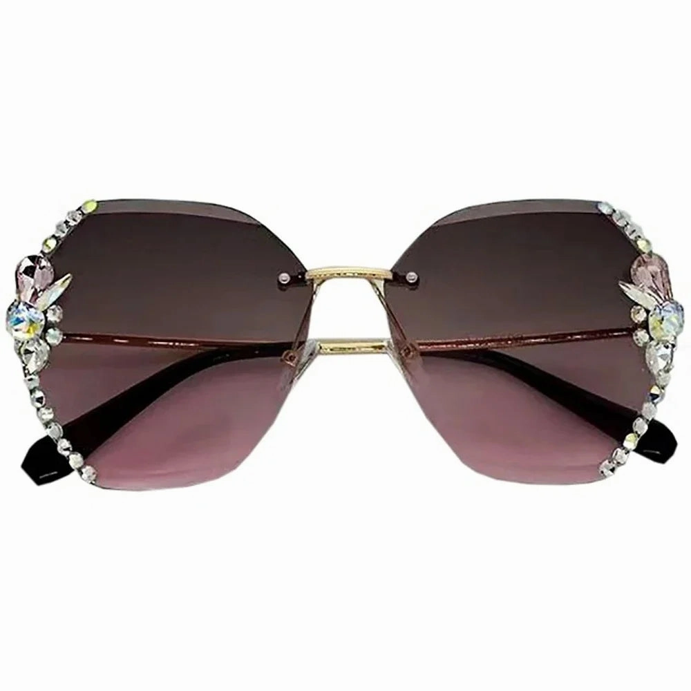 Luxury Rimless Rhinestone Sunglasses for Women and Men