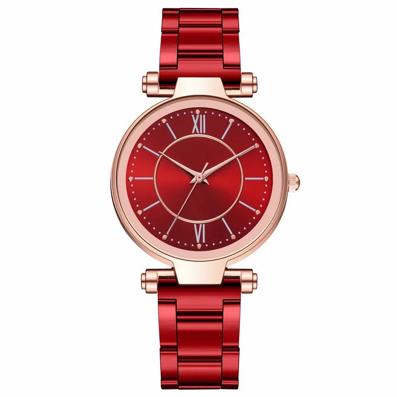 Luxury Rose Gold Stainless Steel Watches Female Classic Quartz