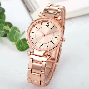 Luxury Rose Gold Stainless Steel Watches Female Classic Quartz