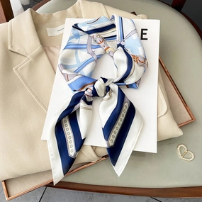 Luxury Silk Feeling Square Scarf Women Print Satin Wraps